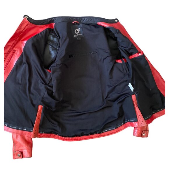 Hein Gericke Women’s Red Leather Moto Jacket Size 16 Zip Front 100% Leather - Picture 3 of 15